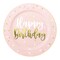 Smarty Had A Party 10.25" Pink with White and Gold Birthday Round Disposable Plastic Dinner Plates (120 Plates), 120PK 4820PG-CASE - alternate 2